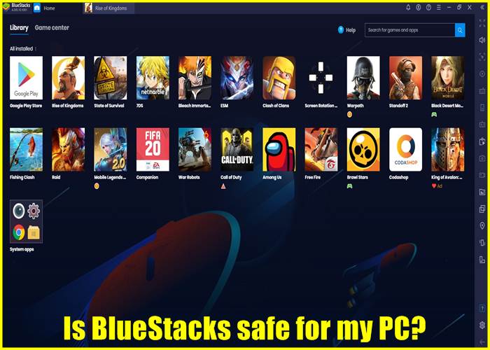 is bluestacks safe for pc