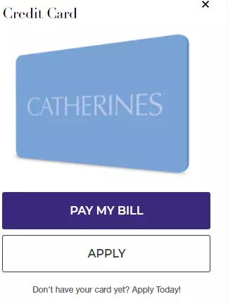 Sign up Account Catherines Credit Card