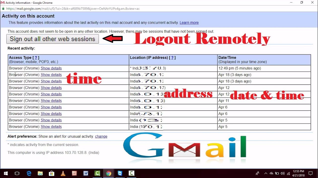 How to Check Gmail Login History