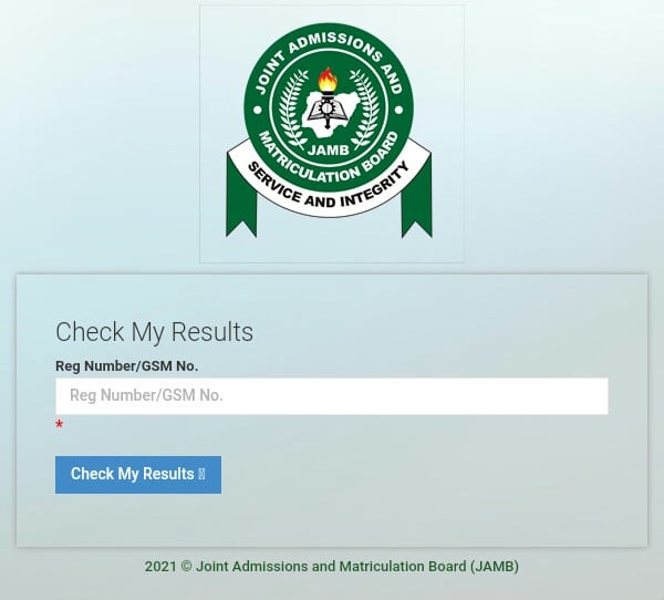 jamb portal to check result